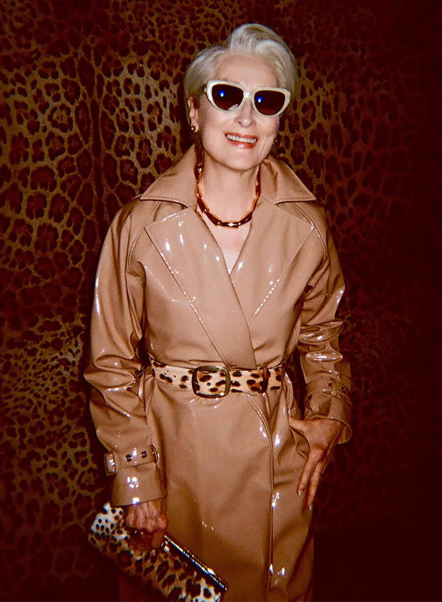 Meryl Streep The Devil Wears Prada 2 Miranda Priestly Leather Coat