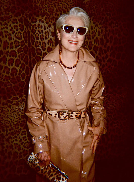 Meryl Streep The Devil Wears Prada 2 Miranda Priestly Leather Coat