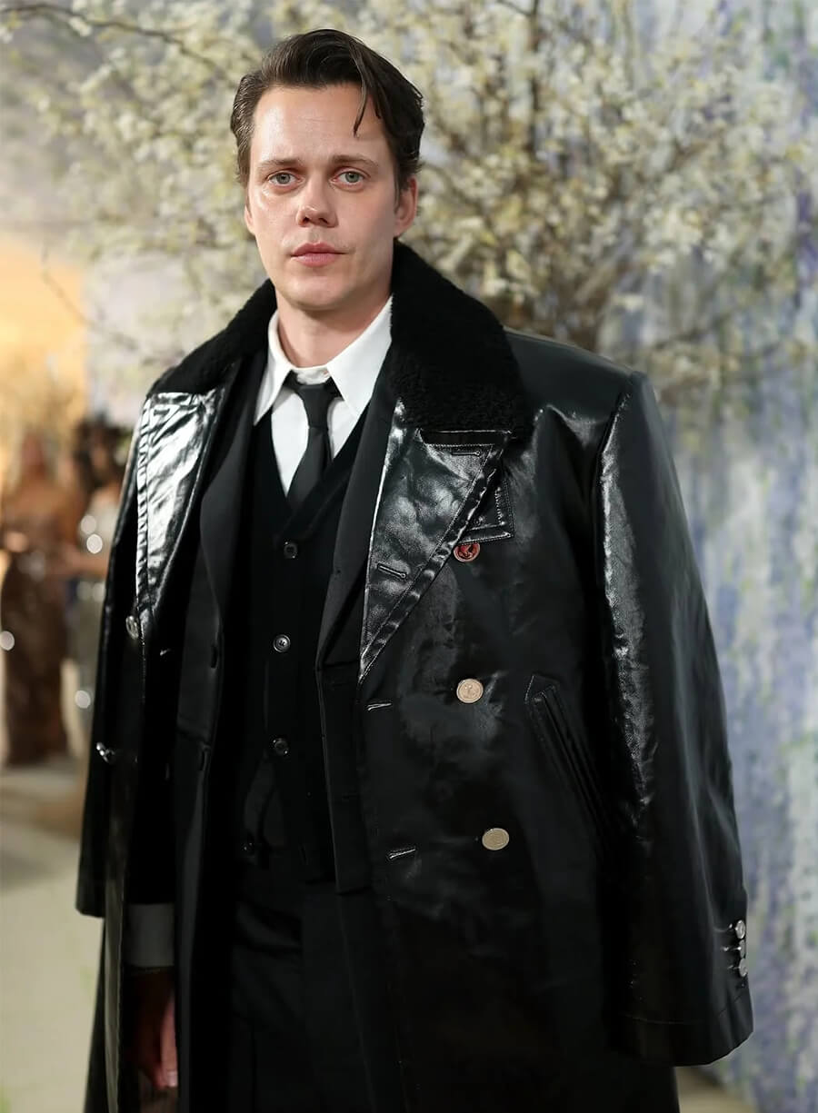 Met Gala 2026 Bill Skarsgård Leather Coat