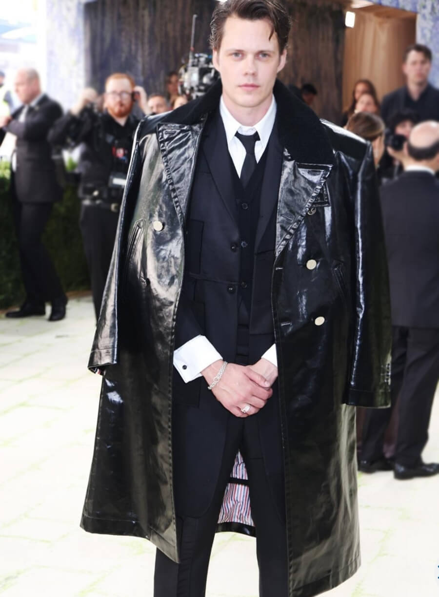 Met Gala 2026 Bill Skarsgård Leather Coat