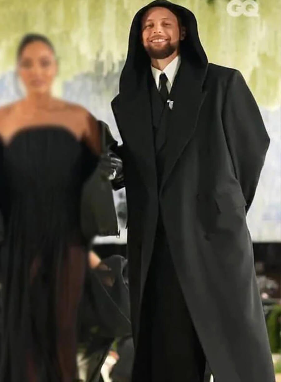 Met Gala 2026 Stephen Curry Black Hooded Coat