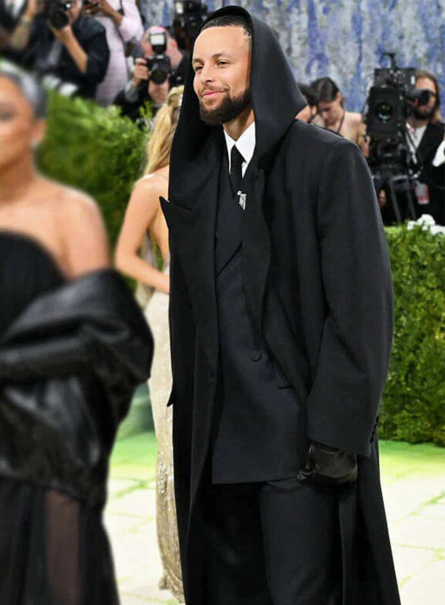 Met Gala 2026 Stephen Curry Black Hooded Coat