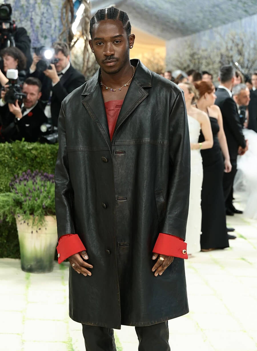 Met Gala Damson Idris Leather Coat