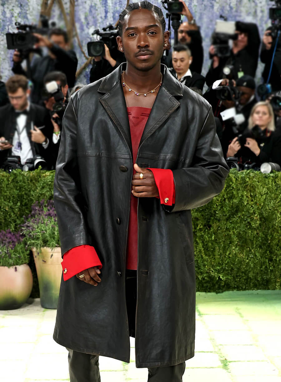 Met Gala Damson Idris Leather Coat
