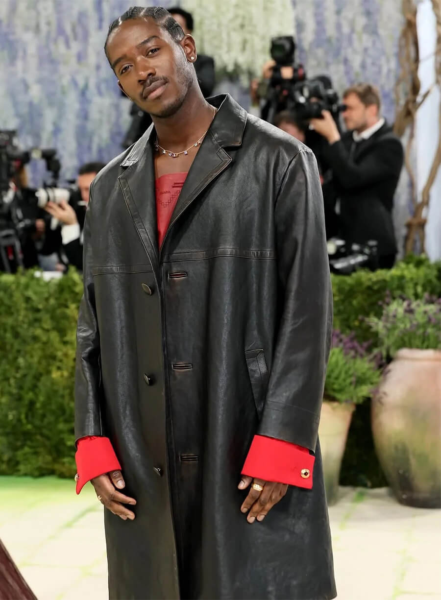 Met Gala Damson Idris Leather Coat