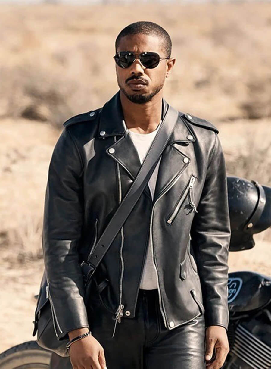 Michael B. Jordan Black Biker Leather Jacket 