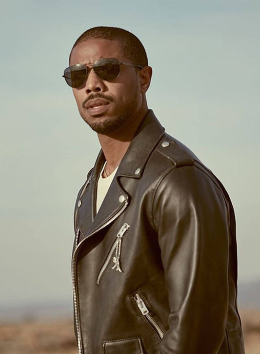 Michael B. Jordan Black Biker Leather Jacket 