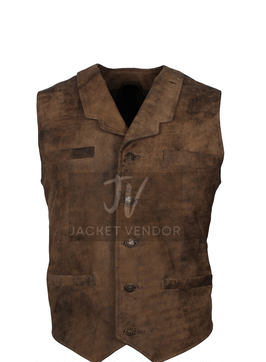 Michael Beck Swan The Warriors Brown Suede Vest