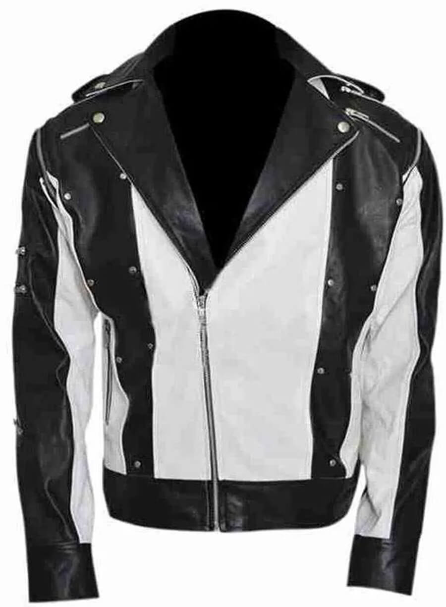 Michael Jackson Black & White Leather Jacket