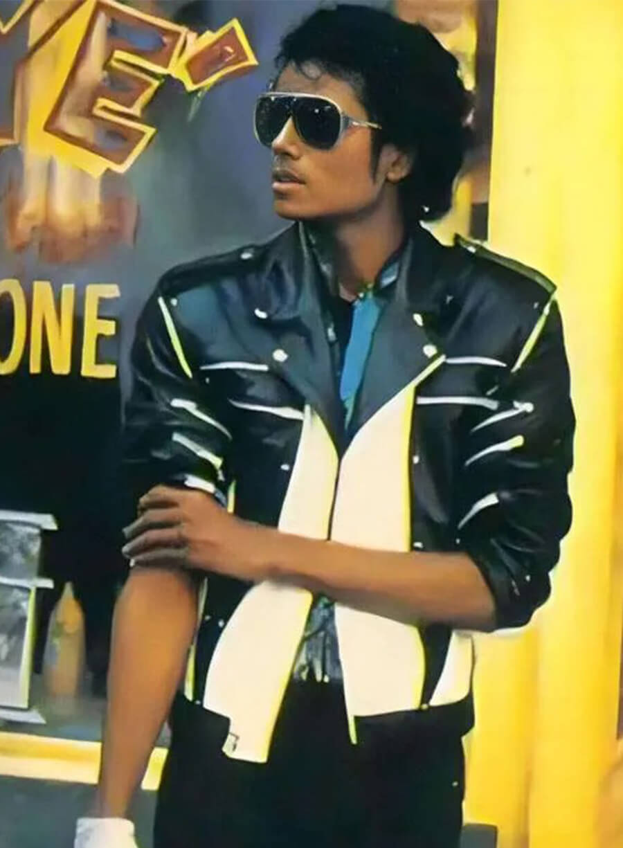 Michael Jackson Black & White Leather Jacket