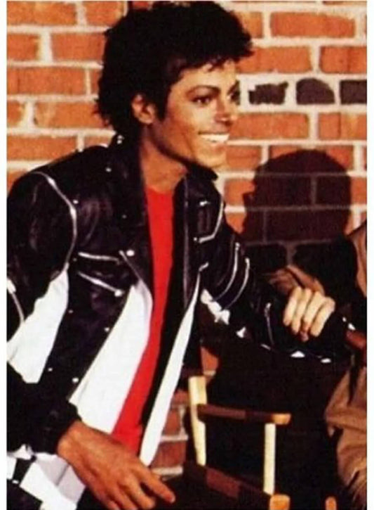 Michael Jackson Black & White Leather Jacket