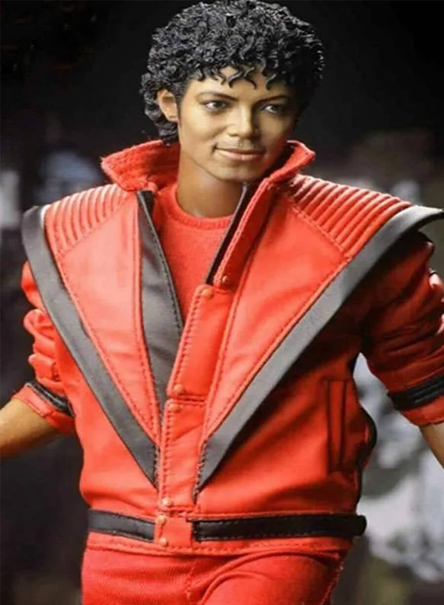 Michael Jackson Thriller Red and Black Leather Jacket