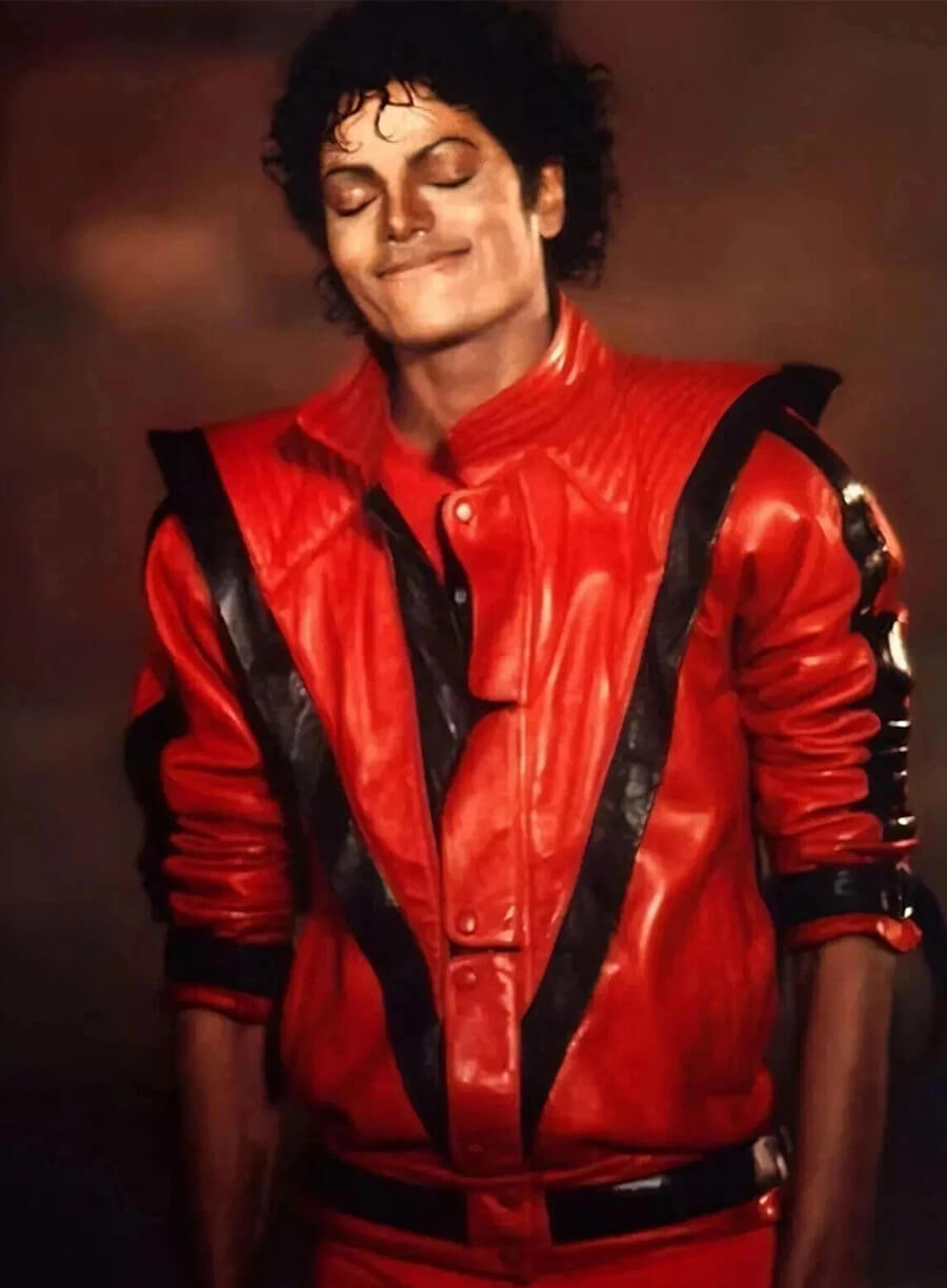 Michael Jackson Thriller Red and Black Leather Jacket