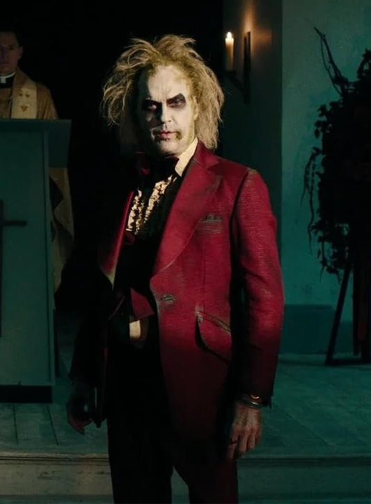 Michael Keaton Beetlejuice Beetlejuice 2024 Red Suit