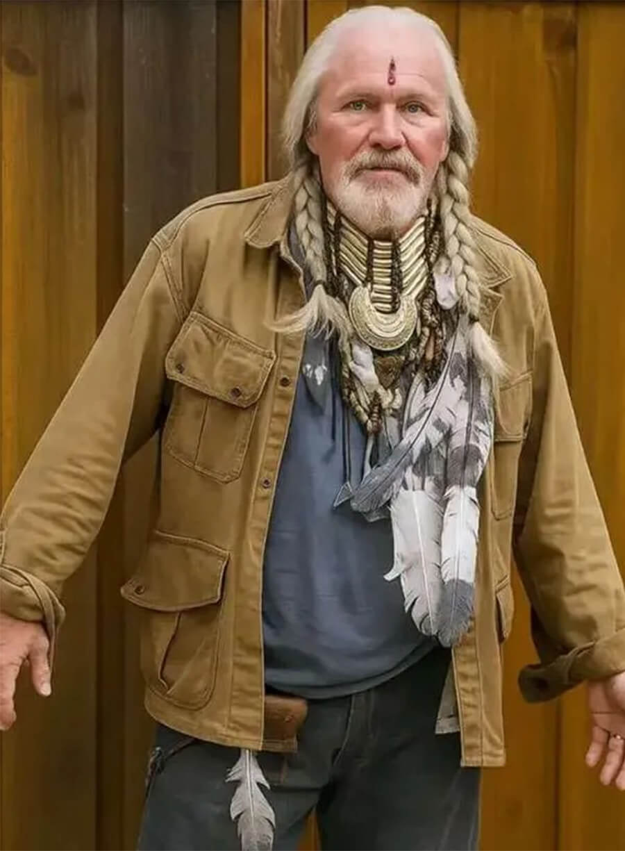 Michael Rooker Peacemaker Red St. Wild Brown Cotton Jacket