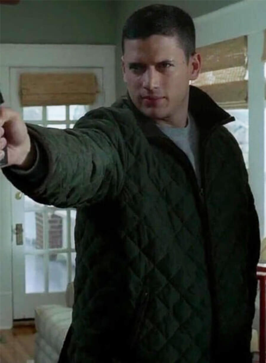 Michael Scofield Prison Break S02 Green Quilted Jacket