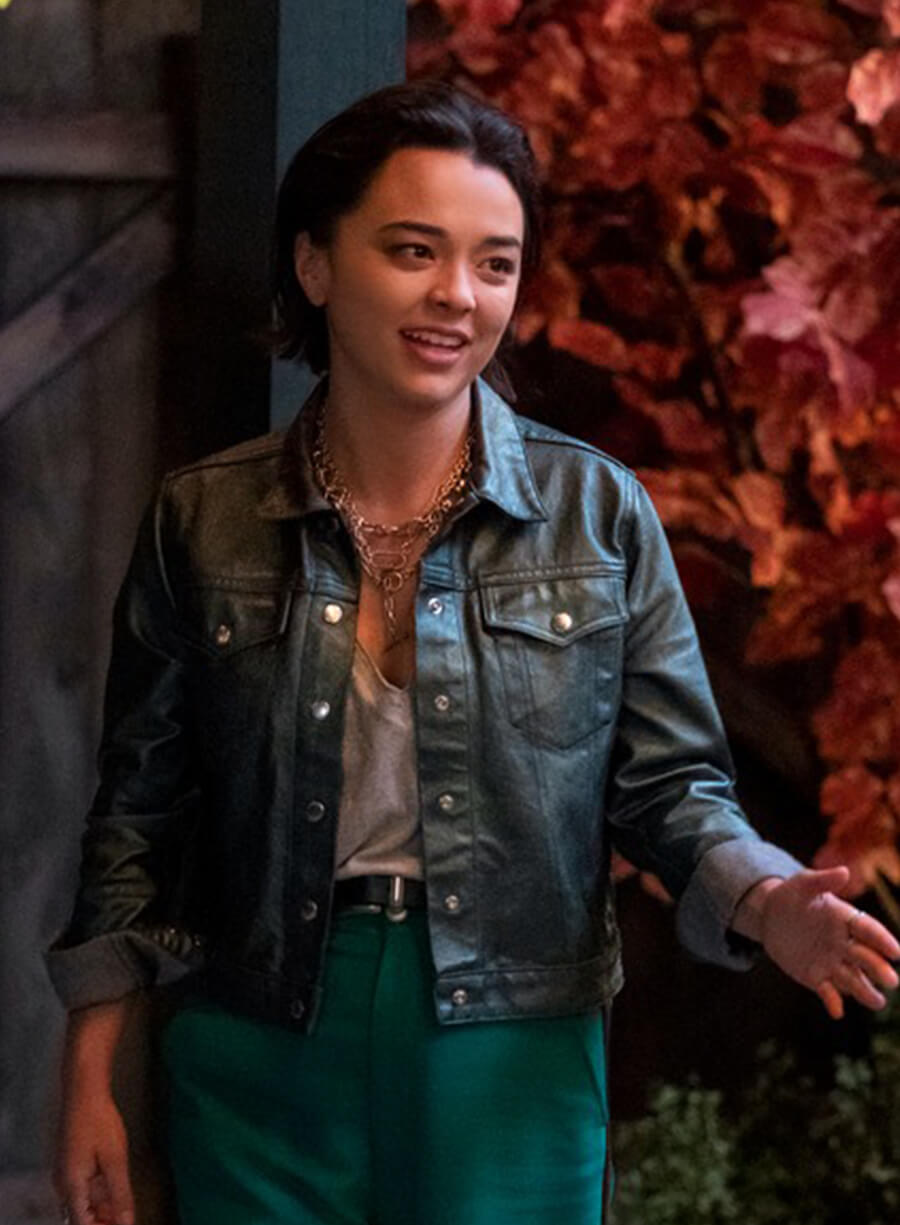 The Sex Lives of College Girls Alicia Black Leather Jacket