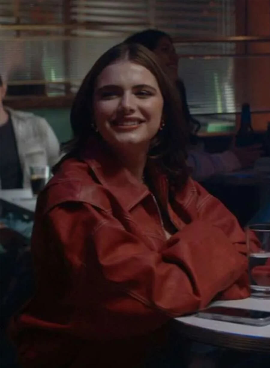 Mika Abdalla Off Campus 2026 Allie Hayes Red Leather Jacket