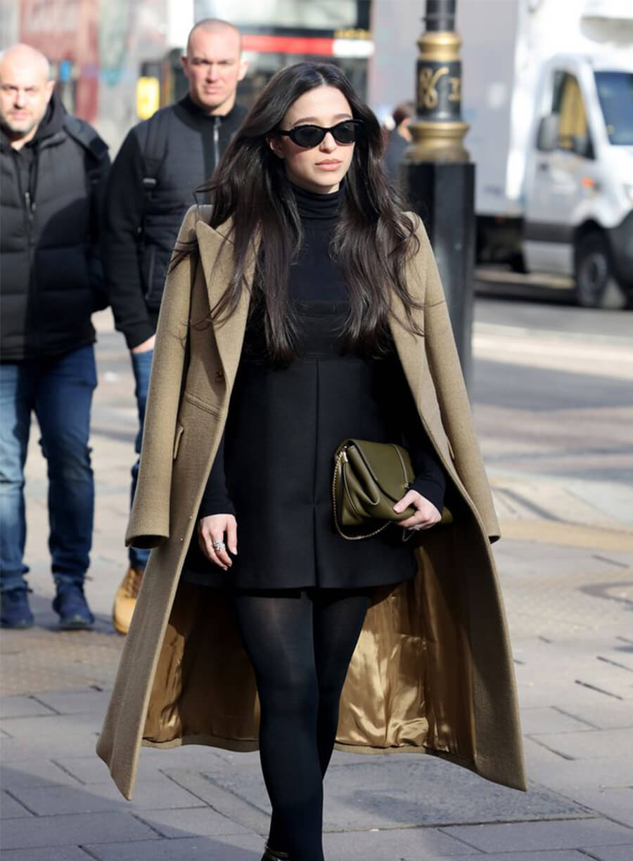 Mikey Madison London Street Style Wool Coat 