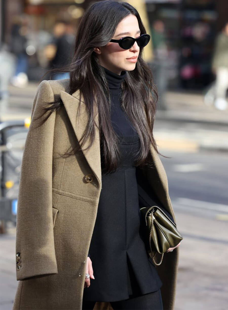 Mikey Madison London Street Style Wool Coat 