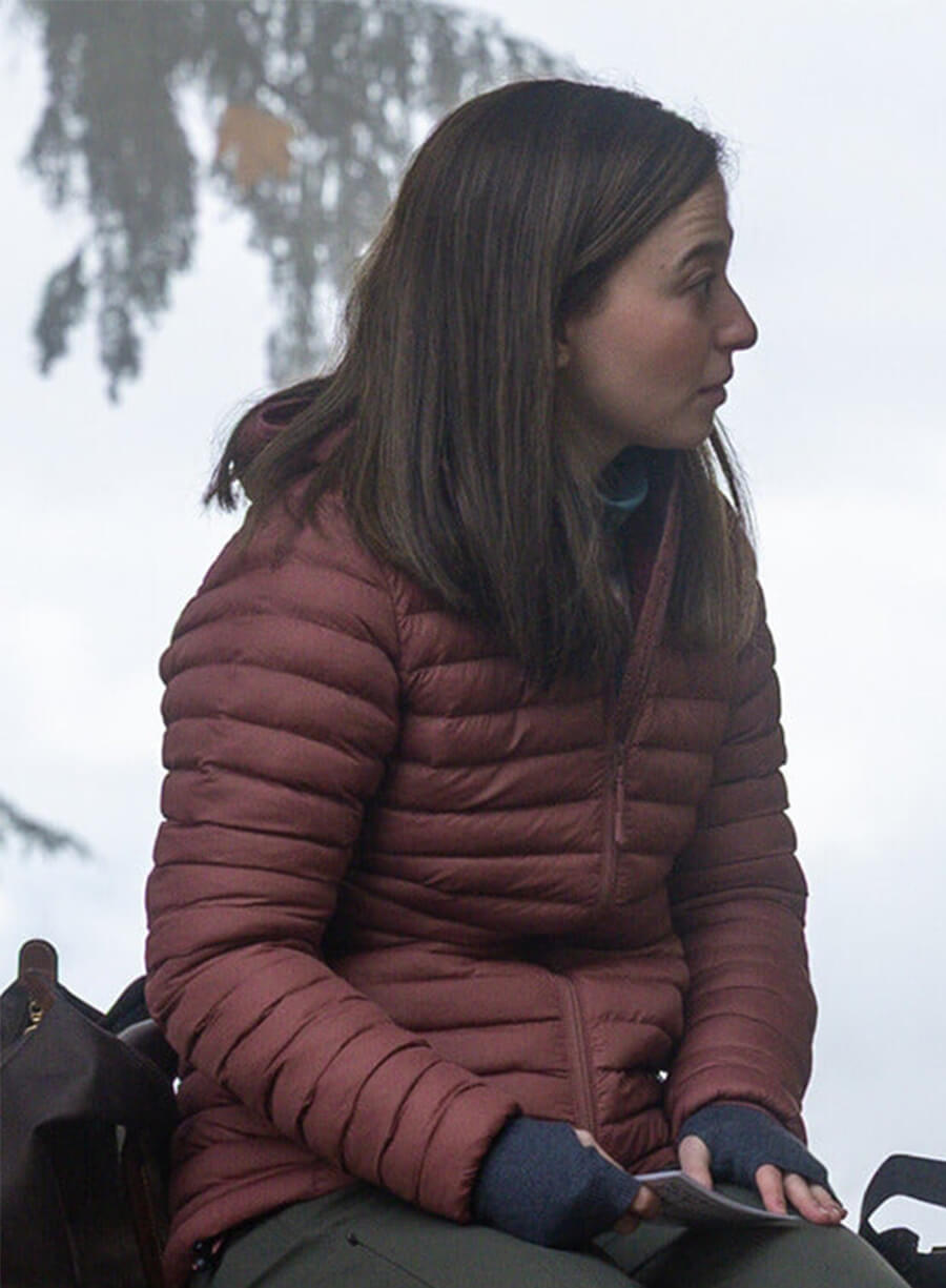 Mikey Madison The Social Reckoning Frances Haugen Maroon Jacket