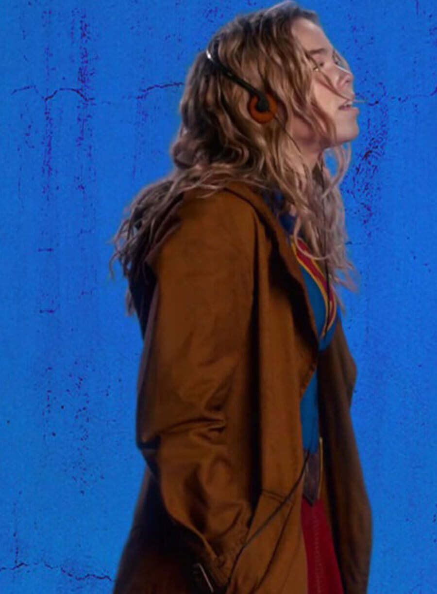 Milly Alcock Supergirl 2026 Kara Zor-El Supergirl Brown Coat