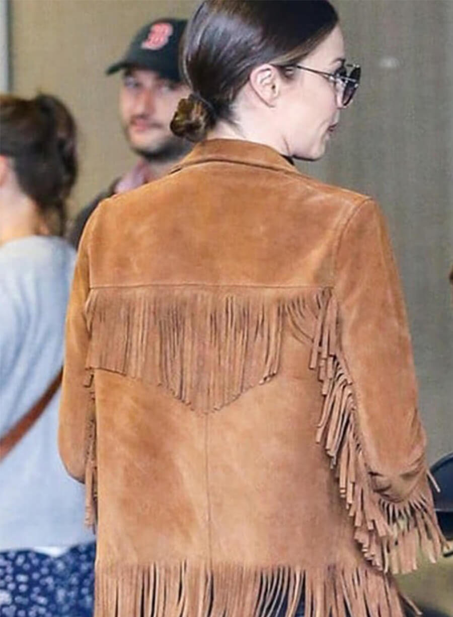 Miranda Kerr Brown Fringe Jacket