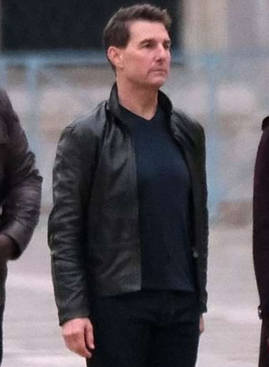 Mission Impossible Dead Reckoning 2023 Tom Cruise Ethan Hunt Leather Jacket