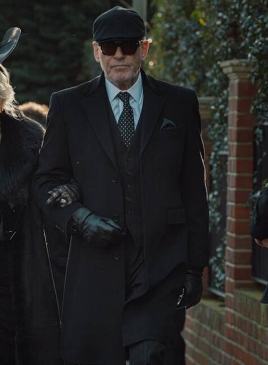 MobLand 2025 Conrad Harrigan Black Coat 