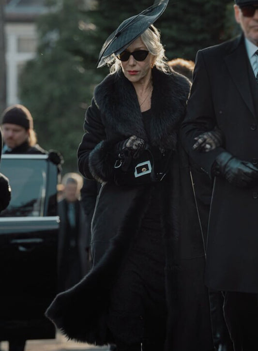 MobLand 2025 Maeve Harrigan Fur Shearling Black Coat