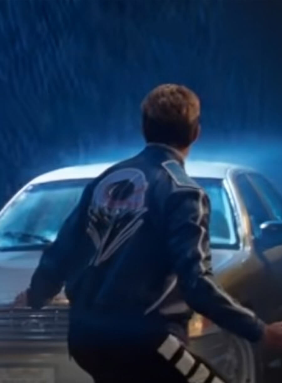 Mortal Kombat II 2025 Karl Urban Johnny Cage Blue Leather Jacket 