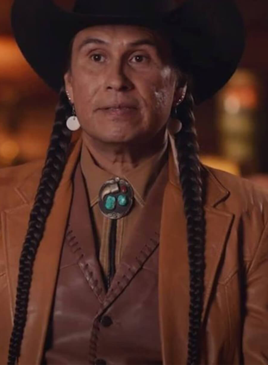 Moses Brings Plenty Yellowstone Season 4 Mo Brown Blazer Coat