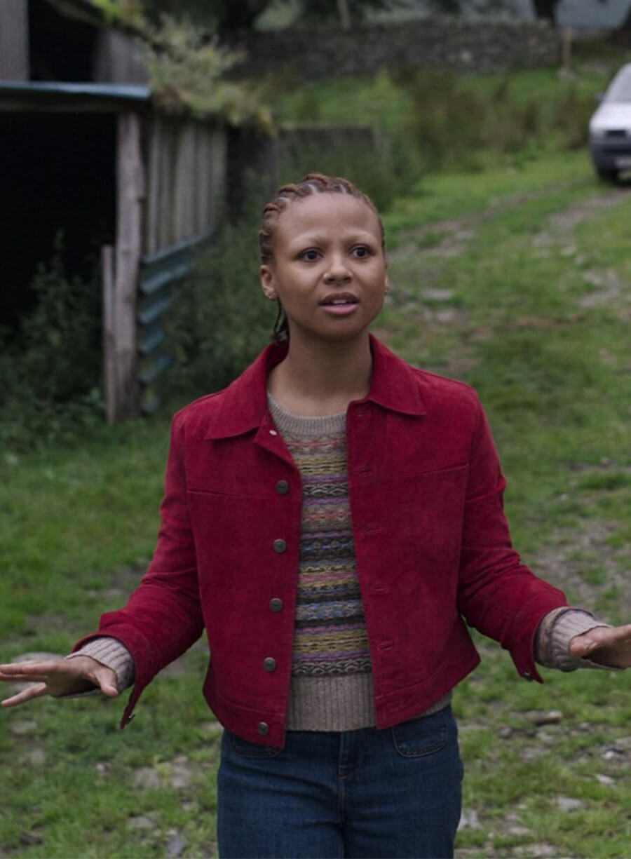 Myha’la Herrold Black Mirror S06 Pia Koresh Red Jacket