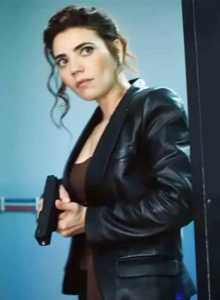 Nassima Benchicou NCIS Tony & Ziva Martine Black Leather Blazer