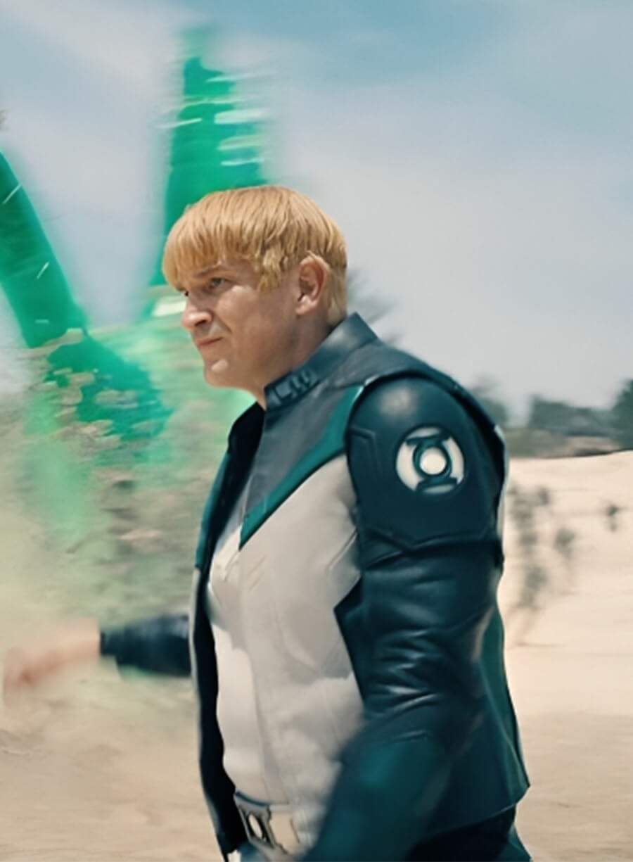 Nathan Fillion Superman 2025 Green Lantern Leather Costume Jacket