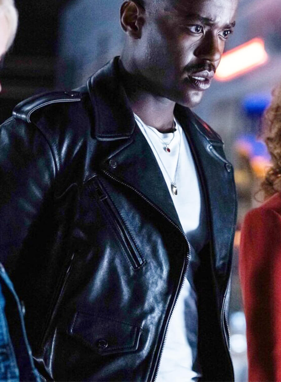 Ncuti Gatwa Doctor Who The Doctor Black Leather Coat