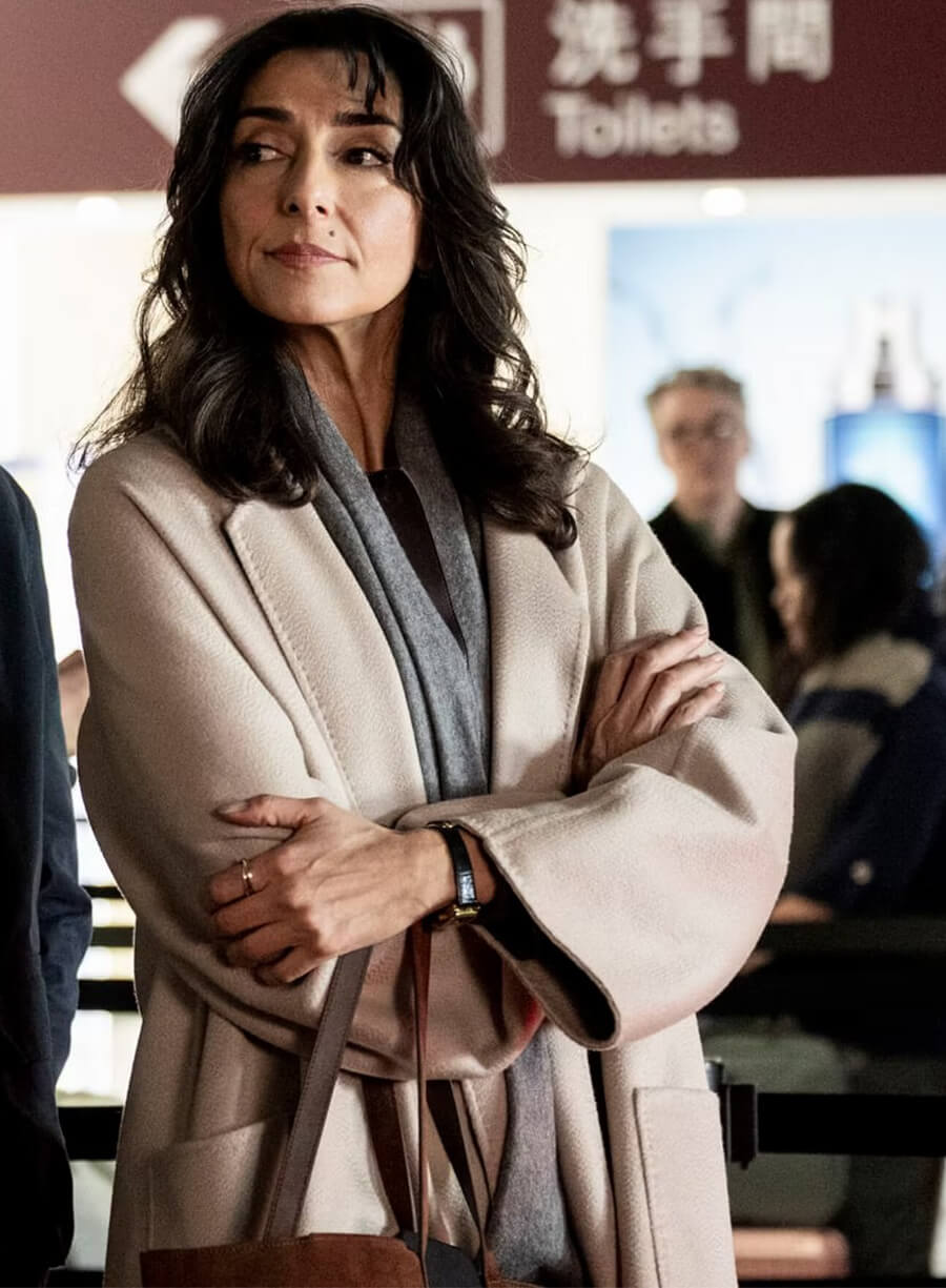Necar Zadegan CIA 2026 Nikki Reynard Beige Wool Coat