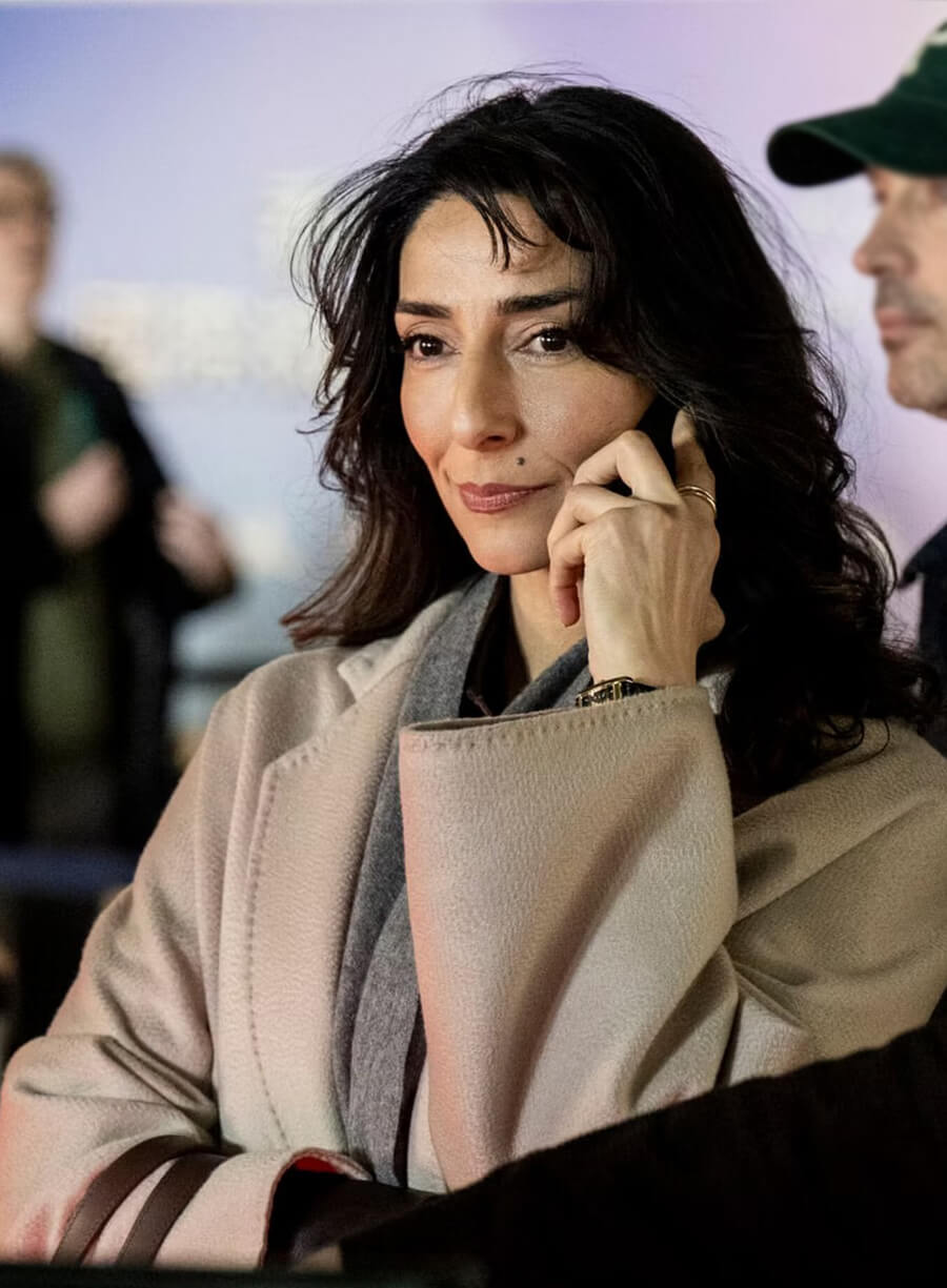 Necar Zadegan CIA 2026 Nikki Reynard Beige Wool Coat
