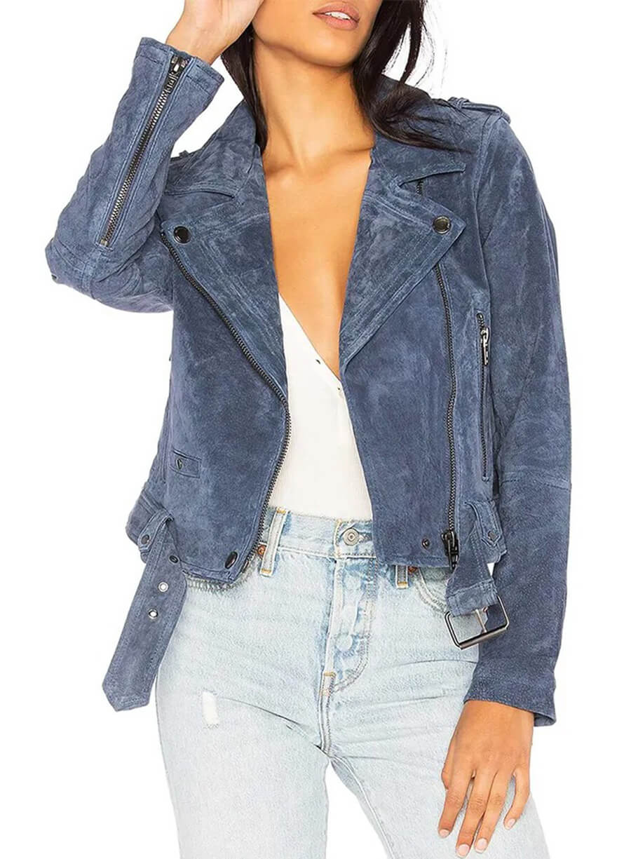 New Girl S06 Megan Fox Reagan Blue Suede Jacket