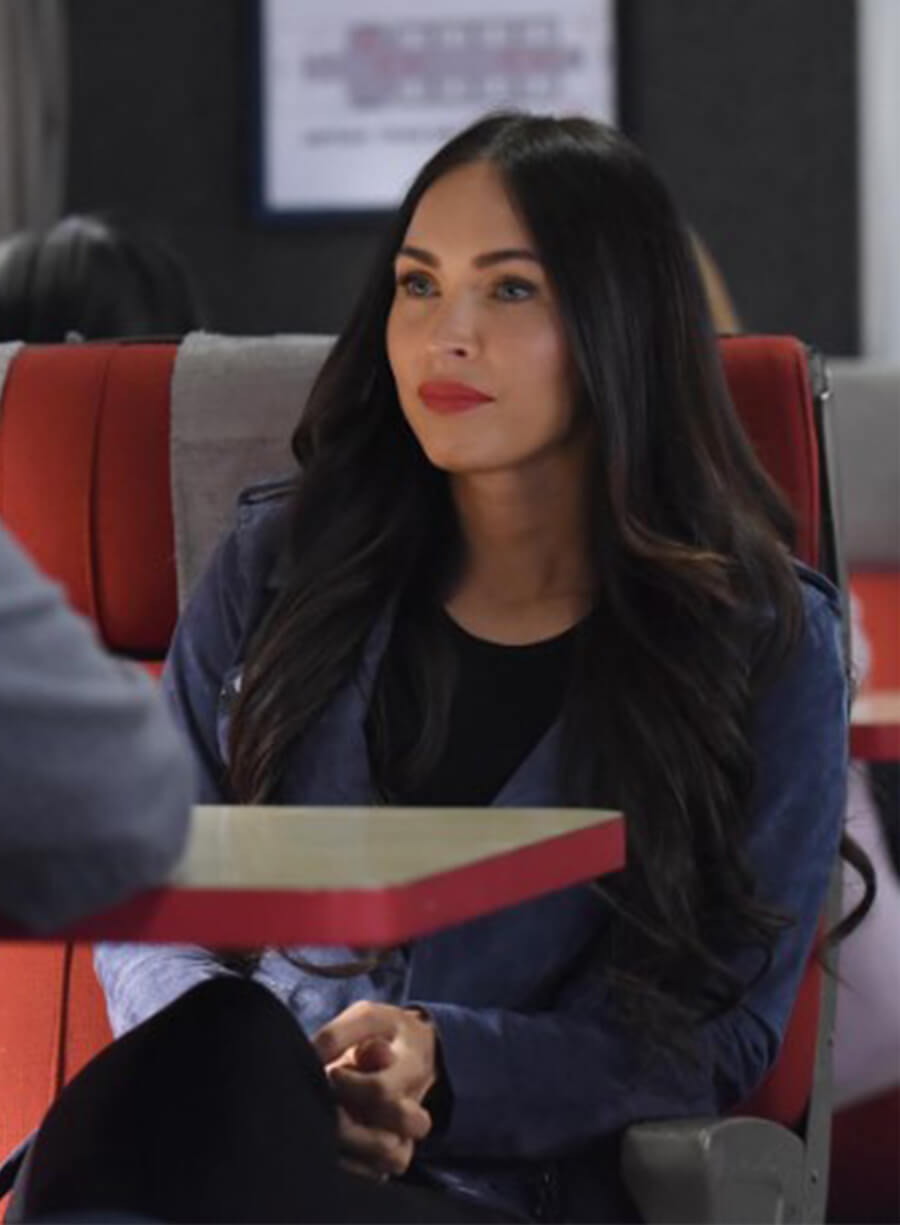 New Girl S06 Megan Fox Reagan Blue Suede Jacket