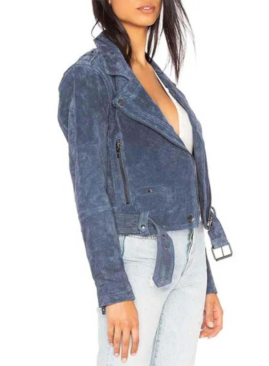 New Girl S06 Megan Fox Reagan Blue Suede Jacket