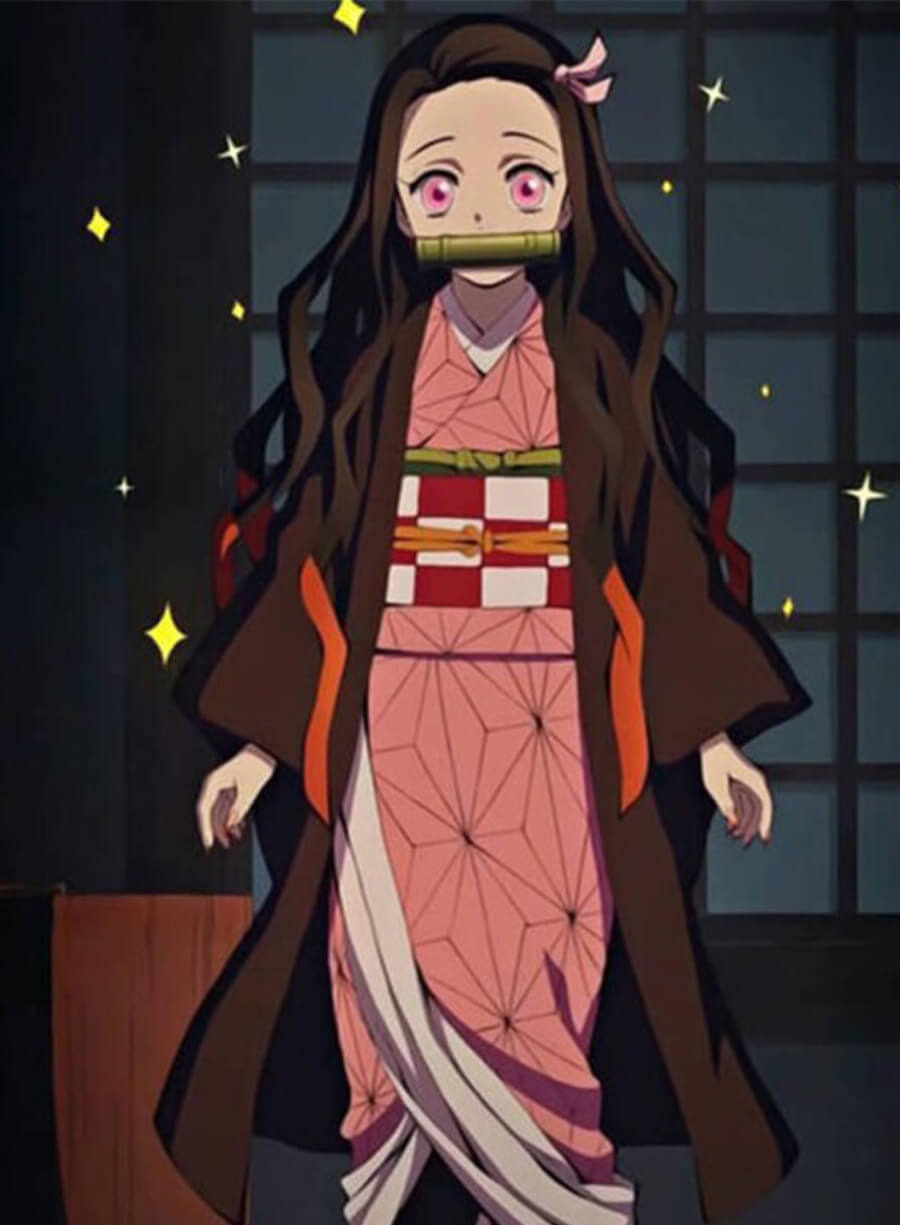 Nezuko Kamado Demon Slayer Brown Coat