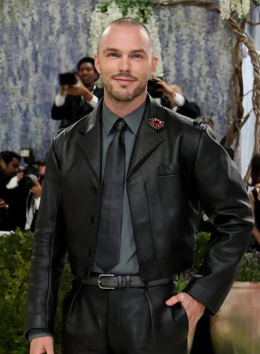 Nicholas Hoult Met Gala 2026 Cropped Leather Jacket