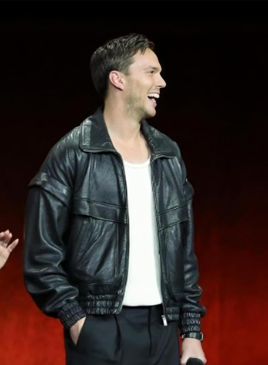 Nicholas Hoult Superman 2025 Premiere Event Black Leather Jacket