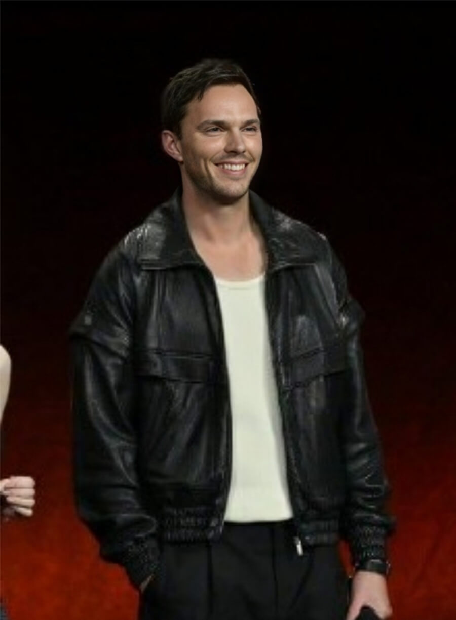 Nicholas Hoult Superman 2025 Premiere Event Black Leather Jacket