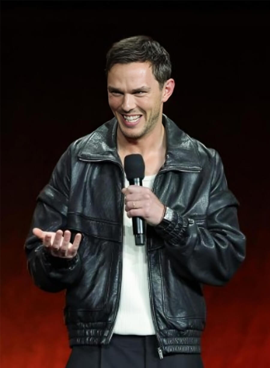 Nicholas Hoult Superman 2025 Premiere Event Black Leather Jacket