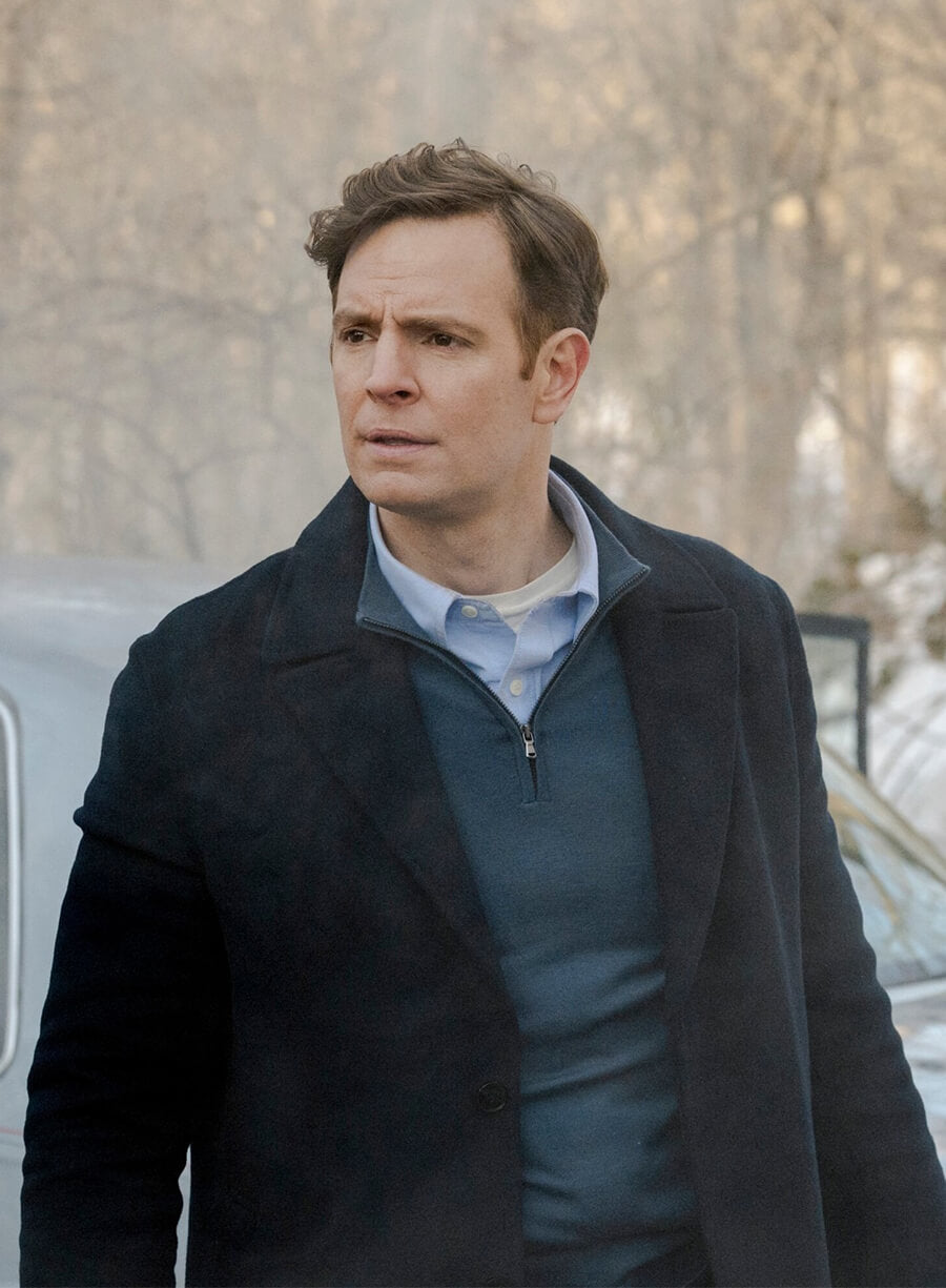 Nick Gehlfuss CIA 2026 Bill Goodman Black Wool Coat 