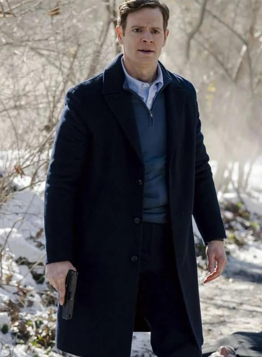 Nick Gehlfuss CIA 2026 Bill Goodman Black Wool Coat 