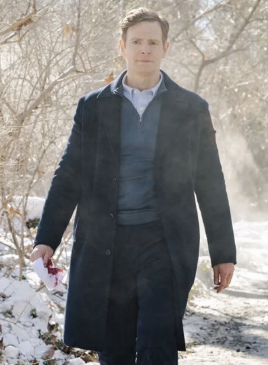 Nick Gehlfuss CIA 2026 Bill Goodman Black Wool Coat 