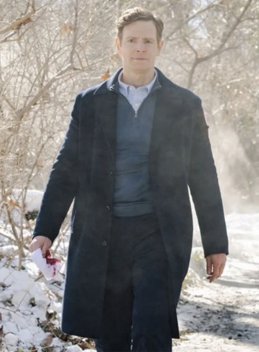 Nick Gehlfuss CIA 2026 Bill Goodman Black Wool Coat 